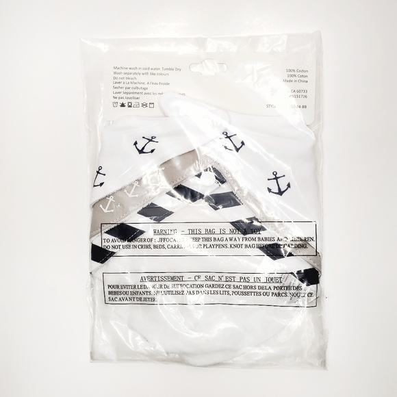 PORTFOLIO Baby Bibs Pack of 3 Nautical 0-3M - Picture 4 of 5